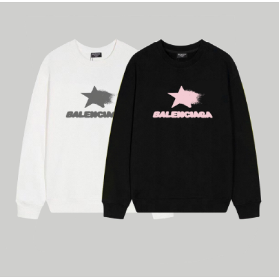 Balenciaga 23S New Five-Pointed Star Print Crew Neck Sweatshirt